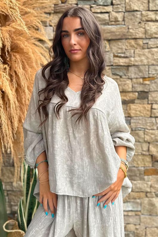 Kiti Paisley Damask Artist Smock Mocha